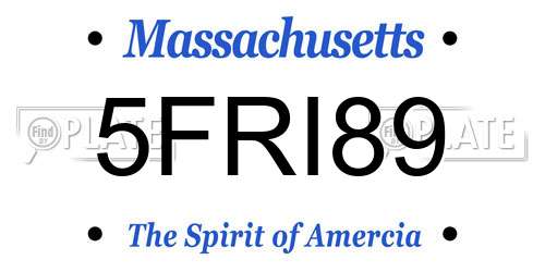 5FRI89 Massachusetts License Plate