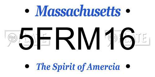 5FRM16 Massachusetts License Plate