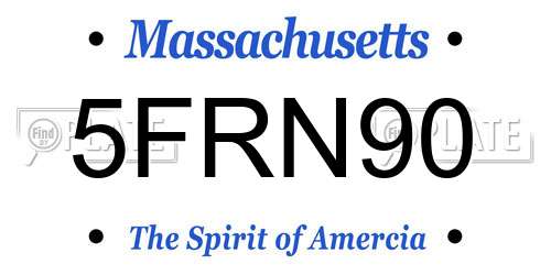 5FRN90 Massachusetts License Plate