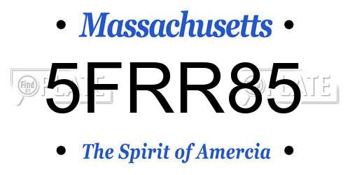 5FRR85 Massachusetts License Plate