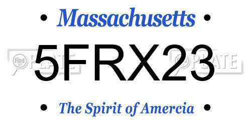 5FRX23 Massachusetts License Plate