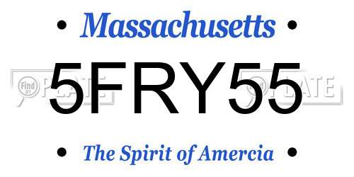 5FRY55 Massachusetts License Plate