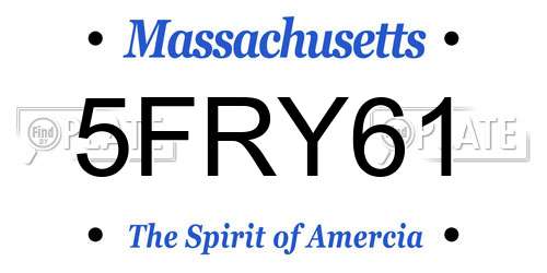 5FRY61 Massachusetts License Plate