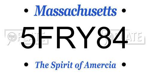 5FRY84 Massachusetts License Plate