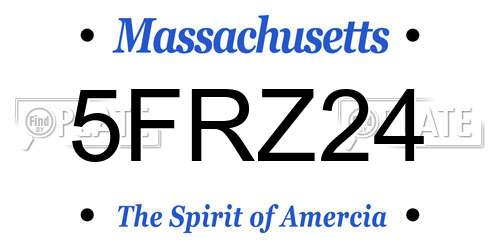 5FRZ24 Massachusetts License Plate