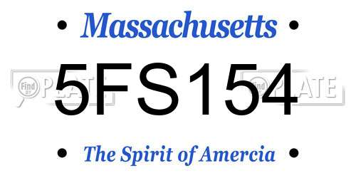 5FS154 Massachusetts License Plate