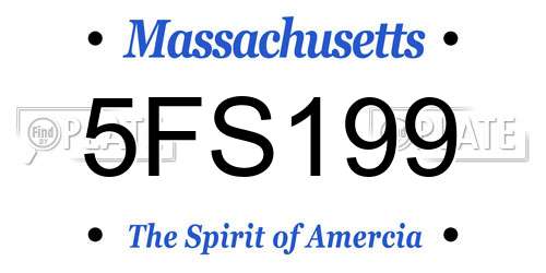 5FS199 Massachusetts License Plate