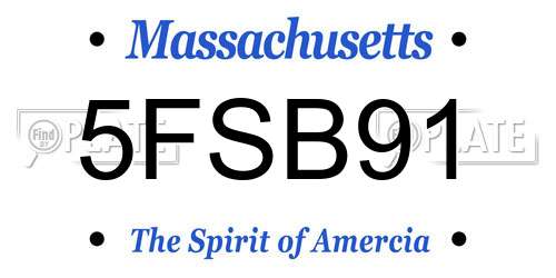 5FSB91 Massachusetts License Plate