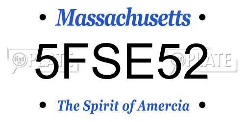 5FSE52 Massachusetts License Plate