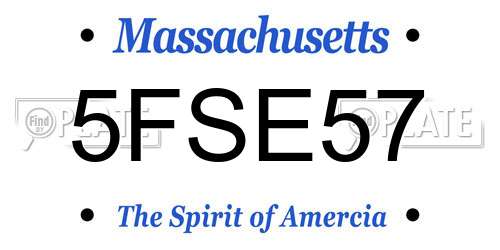 5FSE57 Massachusetts License Plate