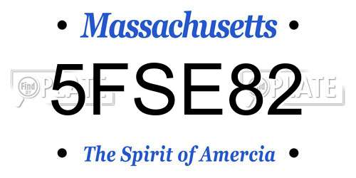5FSE82 Massachusetts License Plate