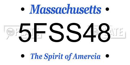 5FSS48 Massachusetts License Plate
