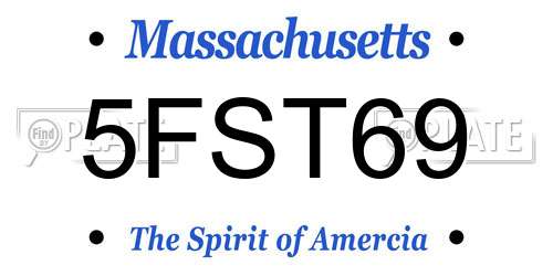 5FST69 Massachusetts License Plate