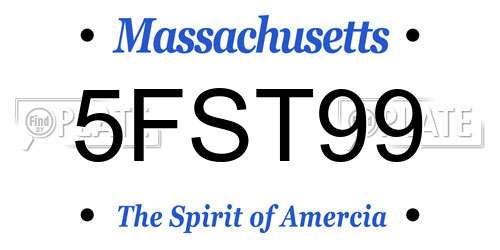5FST99 Massachusetts License Plate