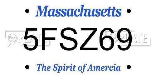 5FSZ69 Massachusetts License Plate