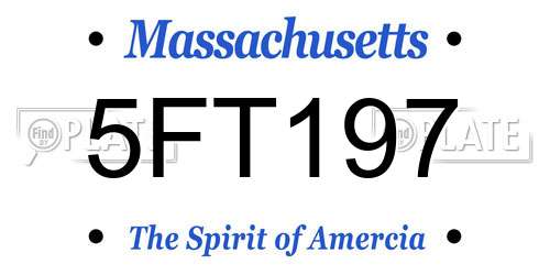 5FT197 Massachusetts License Plate