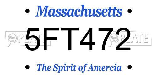 5FT472 Massachusetts License Plate