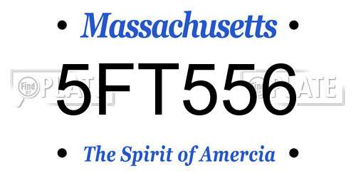 5FT556 Massachusetts License Plate