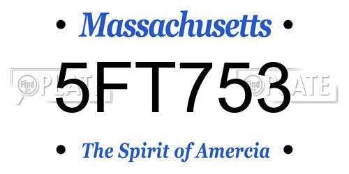 5FT753 Massachusetts License Plate