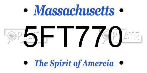 5FT770 Massachusetts License Plate