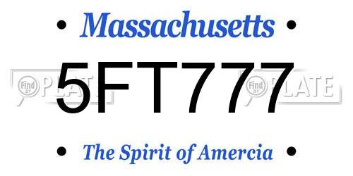 5FT777 Massachusetts License Plate