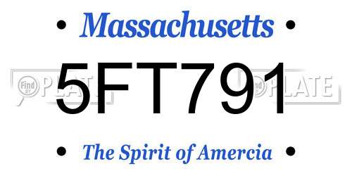 5FT791 Massachusetts License Plate