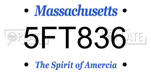 5FT836 Massachusetts License Plate