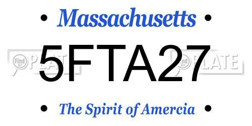 5FTA27 Massachusetts License Plate