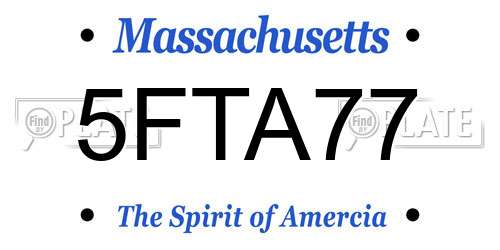 5FTA77 Massachusetts License Plate