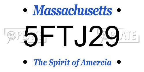 5FTJ29 Massachusetts License Plate