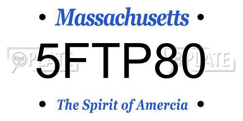 5FTP80 Massachusetts License Plate
