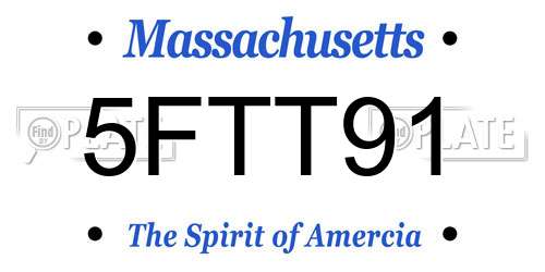 5FTT91 Massachusetts License Plate
