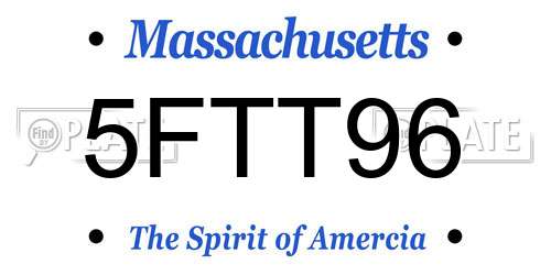 5FTT96 Massachusetts License Plate