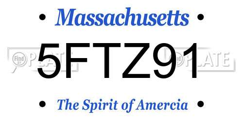 5FTZ91 Massachusetts License Plate