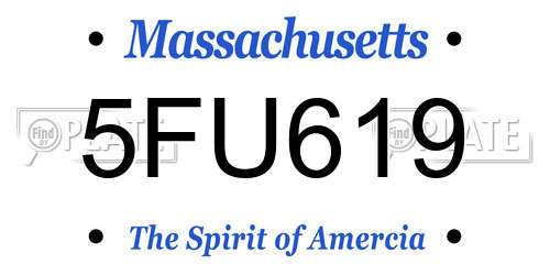 5FU619 Massachusetts License Plate