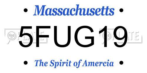 5FUG19 Massachusetts License Plate