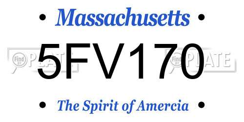 5FV170 Massachusetts License Plate