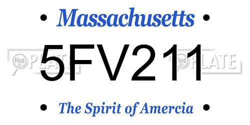 5FV211 Massachusetts License Plate