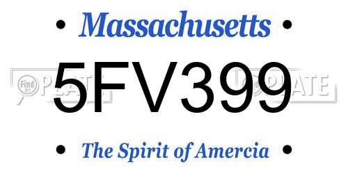 5FV399 Massachusetts License Plate