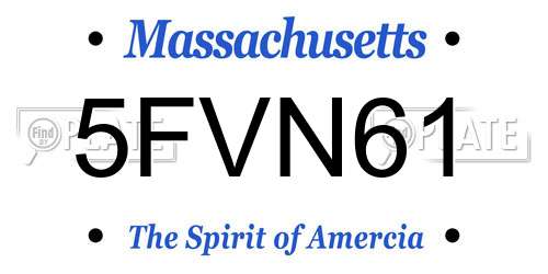 5FVN61 Massachusetts License Plate
