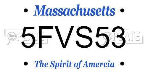 5FVS53 Massachusetts License Plate
