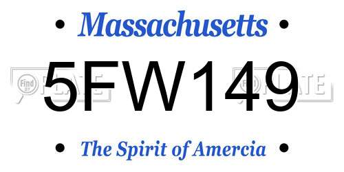 5FW149 Massachusetts License Plate