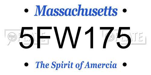 5FW175 Massachusetts License Plate