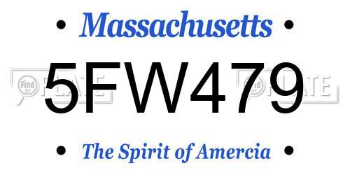 5FW479 Massachusetts License Plate