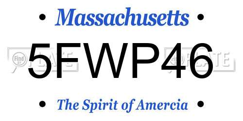 5FWP46 Massachusetts License Plate