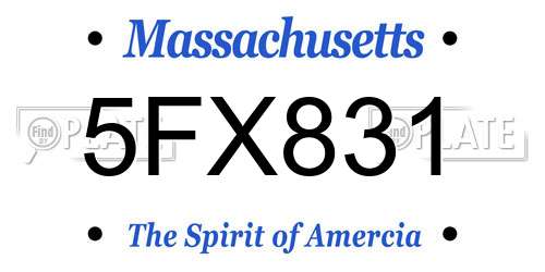 5FX831 Massachusetts License Plate