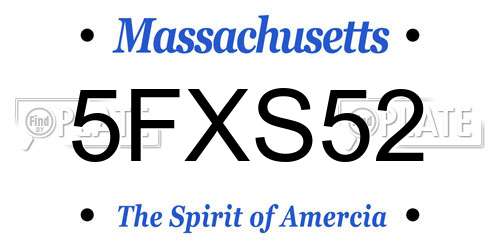 5FXS52 Massachusetts License Plate