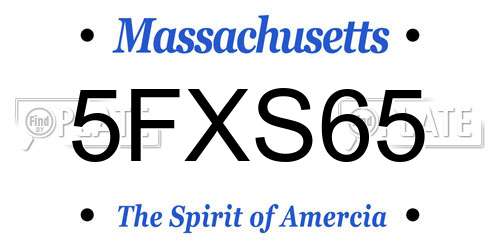 5FXS65 Massachusetts License Plate