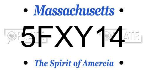 5FXY14 Massachusetts License Plate