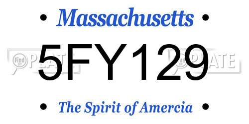 5FY129 Massachusetts License Plate